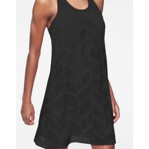 Athleta Brookfield Black Exercise Dress Athleisure Laser Cut Out Racerback Small